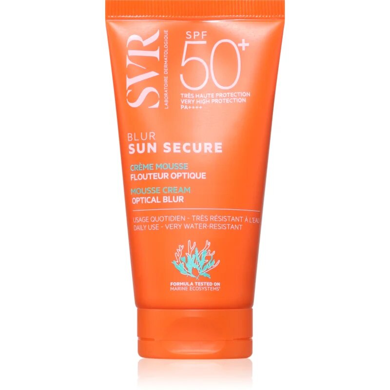 SVR Sun Secure Blur védőhab a bőr tónusának egységesítéséért SPF 50+ 50 ml