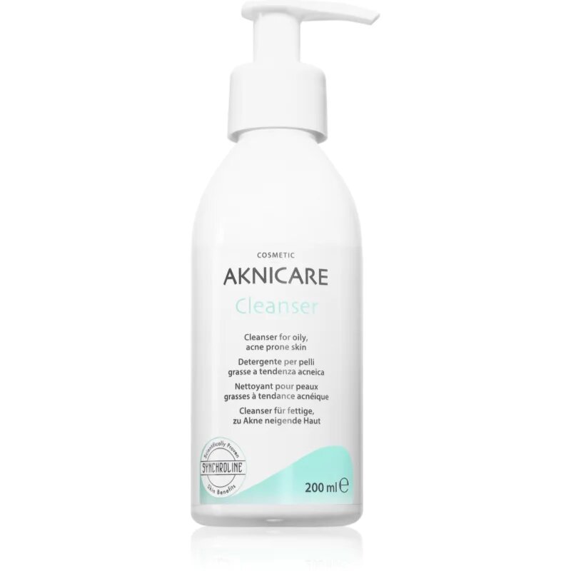 Synchroline Aknicare Cleanser tisztító gél a faggyú termelődés ellen problémás és pattanásos bőrre 200 ml