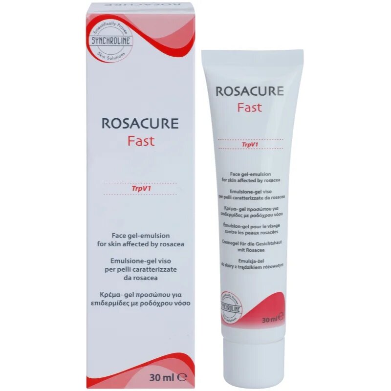 Synchroline Rosacure Fast zselés emulzió Érzékeny bőrpírra hajlamos bőrre 30 ml