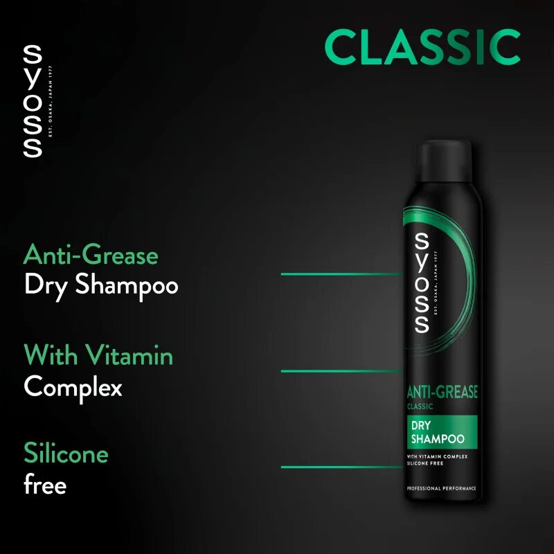Syoss Anti Grease száraz sampon a gyorsan zsírosodó hajra 200 ml