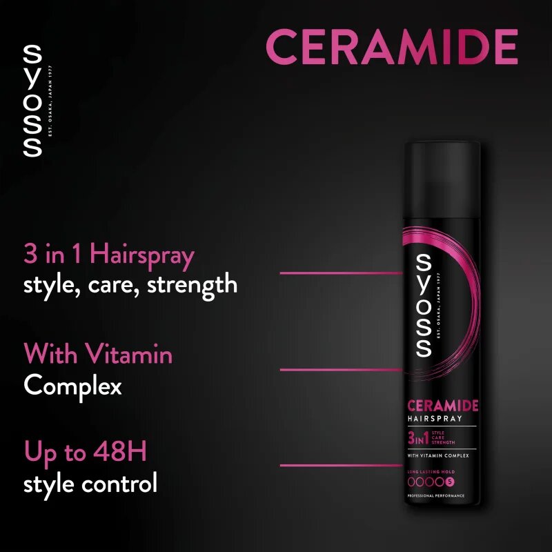 Syoss Ceramide Hairspray hajlakk extra erős fixáló hatású 300 ml