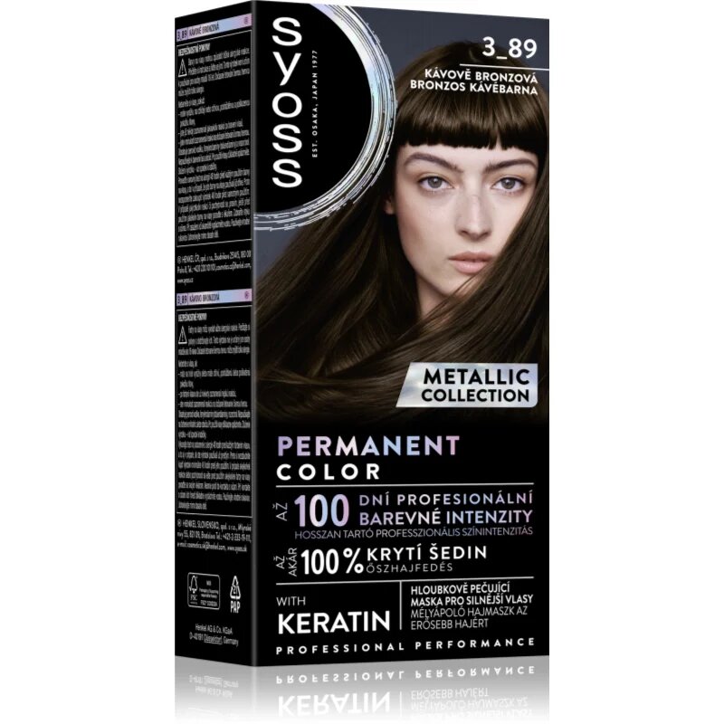 Syoss Color Metallic Collection tartós hajfesték árnyalat 3-89 Bronze Coffee 1 db