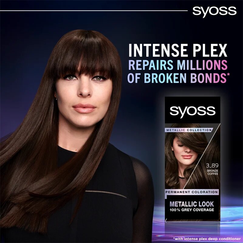 Syoss Color Metallic Collection tartós hajfesték árnyalat 3-89 Bronze Coffee 1 db