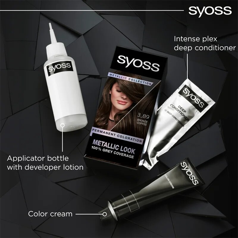 Syoss Color Metallic Collection tartós hajfesték árnyalat 3-89 Bronze Coffee 1 db