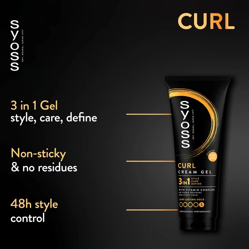 Syoss Curl Cream Gel formázó krém a hullámok kiemelésére géles textúrájú 250 ml