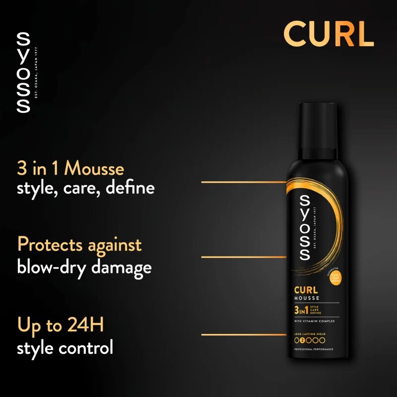 Syoss Curl Mousse fixáló hab a természetes fixálásért 250 ml