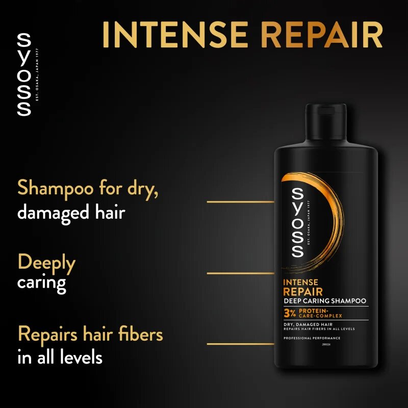 Syoss Intense Repair regeneráló sampon száraz és sérült hajra 440 ml