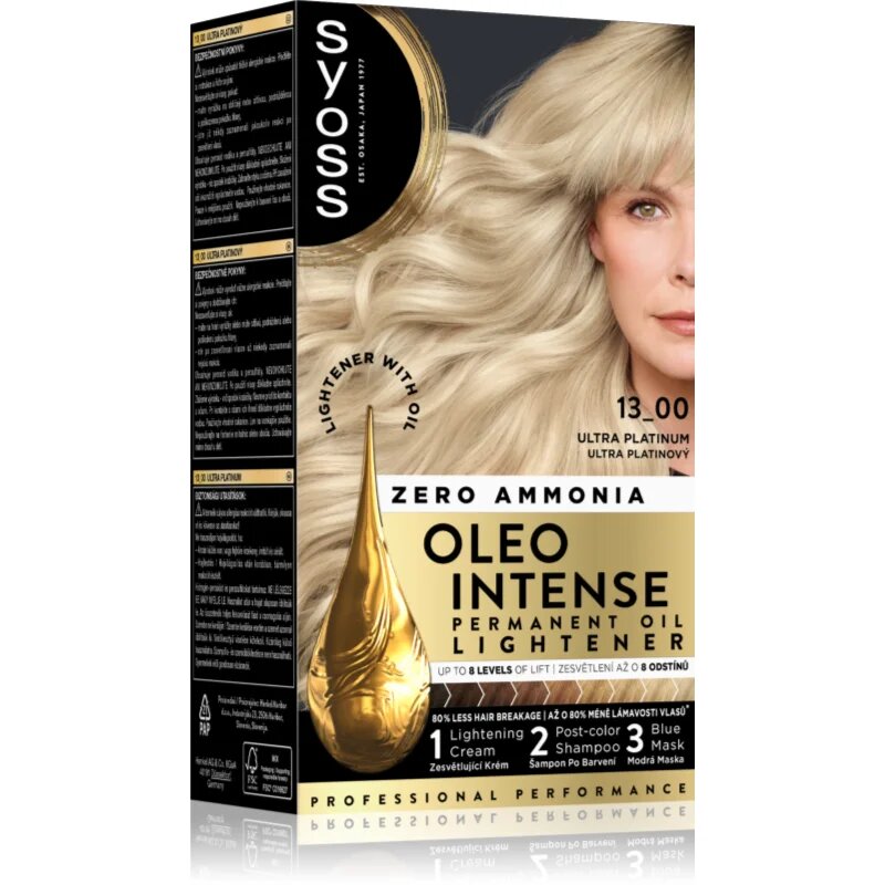 Syoss Oleo Intense tartós hajfesték a haj élénkítésére árnyalat 13-00 Ultra Platinum 50 ml
