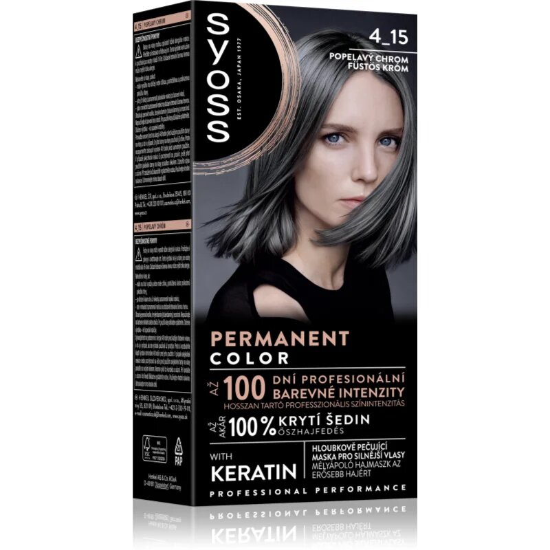 Syoss Permanent Color tartós hajfesték árnyalat 4_15 Dusty Chrome 1 db
