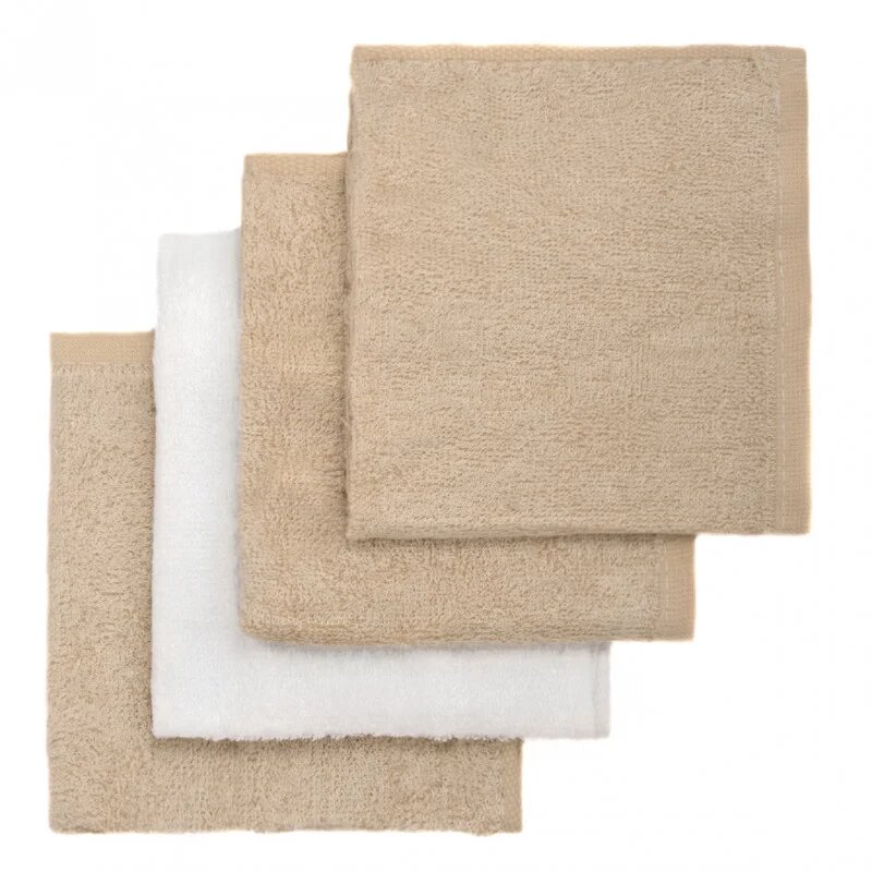 T-Tomi BIO Bamboo Baby Washcloths fürdő pamacs Beige 25 x 25 cm 4 db