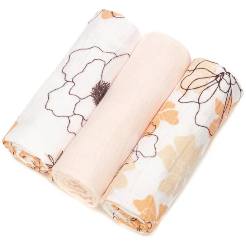 T-Tomi BIO Bamboo Diapers mosható pelenkák Flowers 70x70 cm 3 db