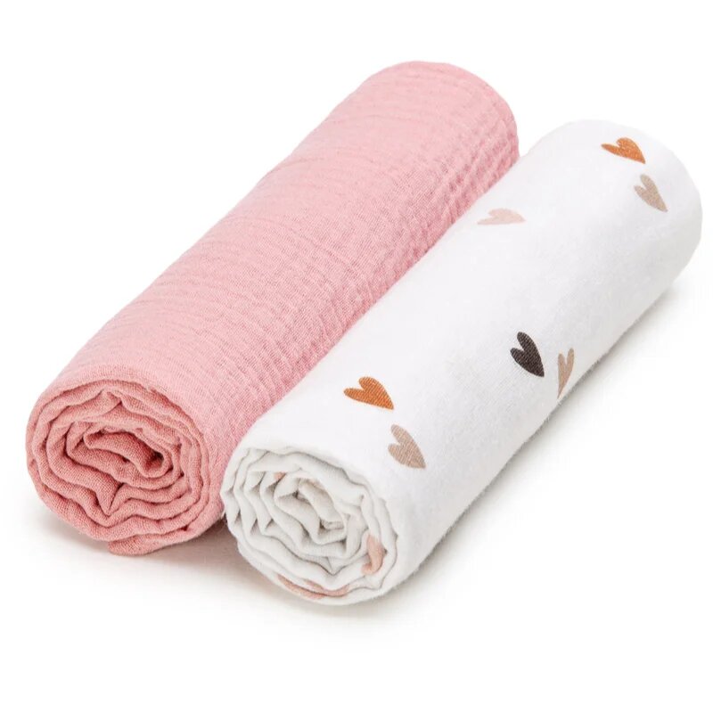 T-Tomi BIO Muslin Diapers mosható pelenkák Love 65 x 65 cm 2 db