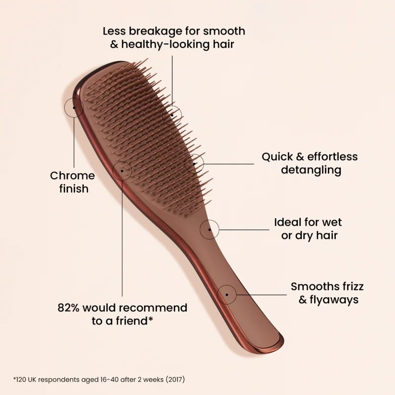 Tangle Teezer Ultimate Detangler Chrome lapos kefe egyenes és göndör hajra Chocolate Bronze 1 db