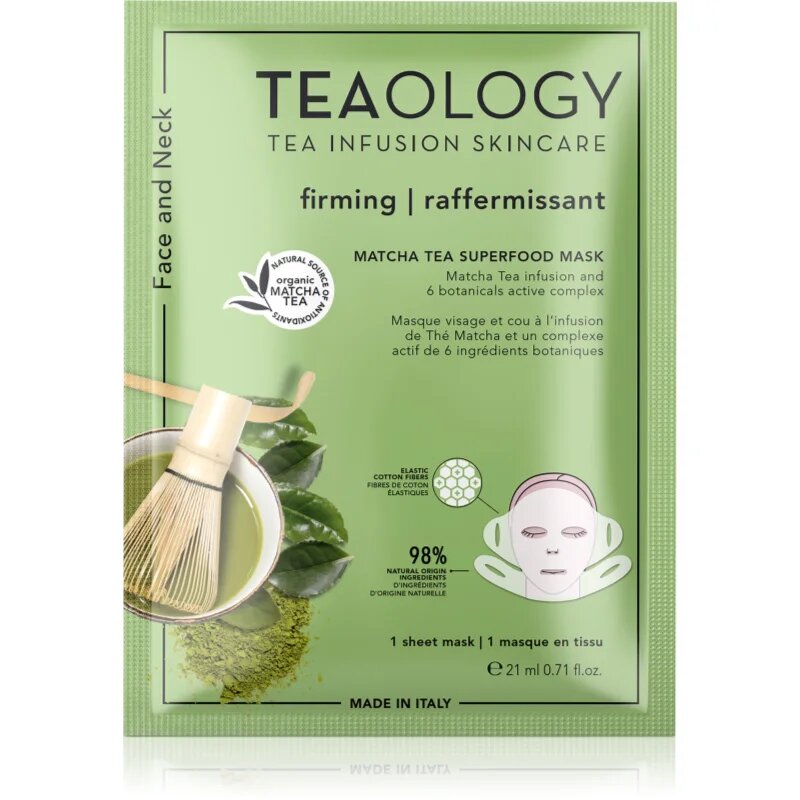 Teaology Matcha Tea Superfood Mask bőrfeszesítő ézilmaszk matcha teával 1 db