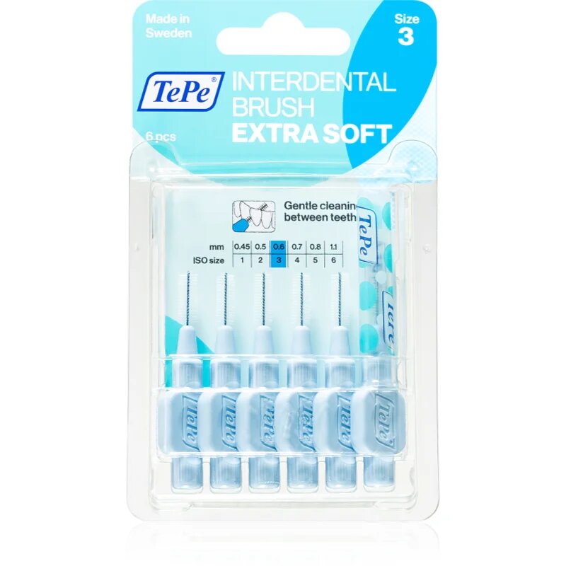 TePe Interdental Brush Extra Soft fogköztisztító kefék 06 mm 6 db