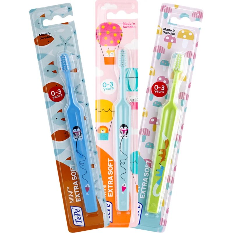 TePe Mini Illustration fogkefe gyermekeknek kis keskenyített kefével extra soft 1 db