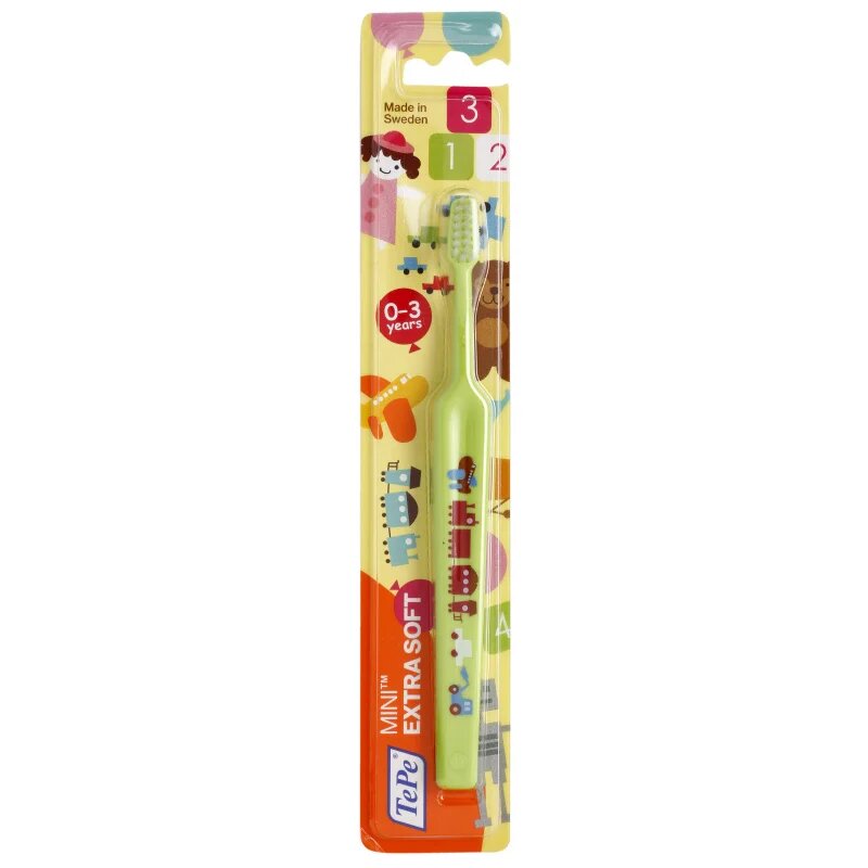 TePe Mini Illustration fogkefe gyermekeknek kis keskenyített kefével extra soft 1 db