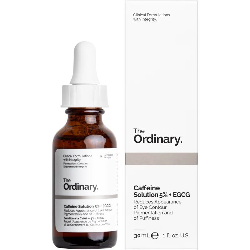 The Ordinary Caffeine Solution 5% + EGCG Eye Serum szérum szemre a duzzanatokra és a sötét karikákra 30 ml