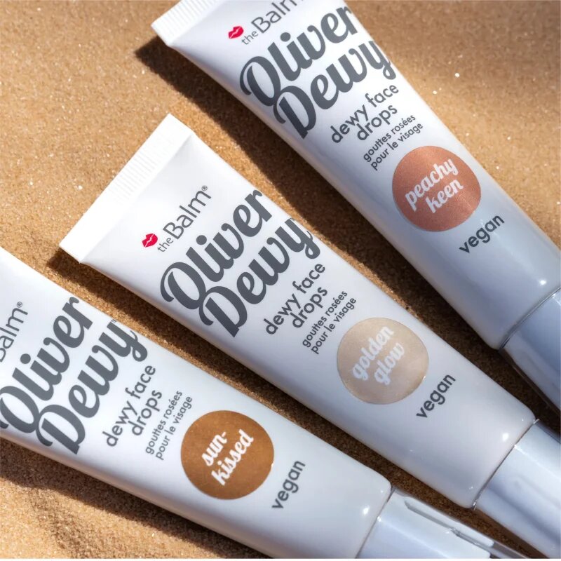 theBalm Oliver Dewy Face Drops folyékony bőrélénkítő árnyalat Golden Glow 28 ml
