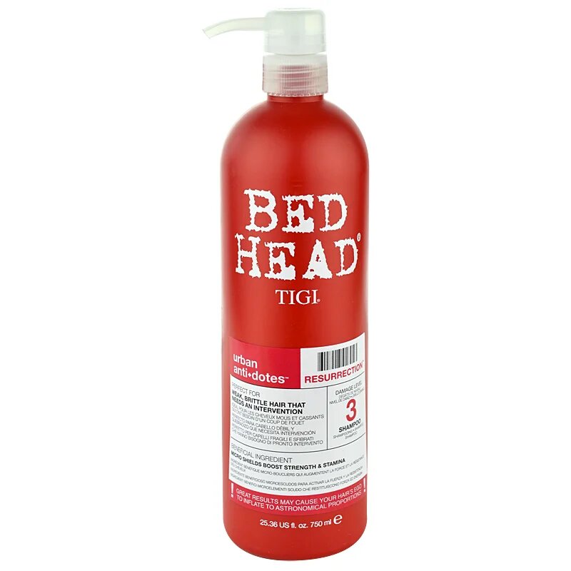 TIGI Bed Head Urban Antidotes Resurrection sampon gyenge károsult hajra 750 ml