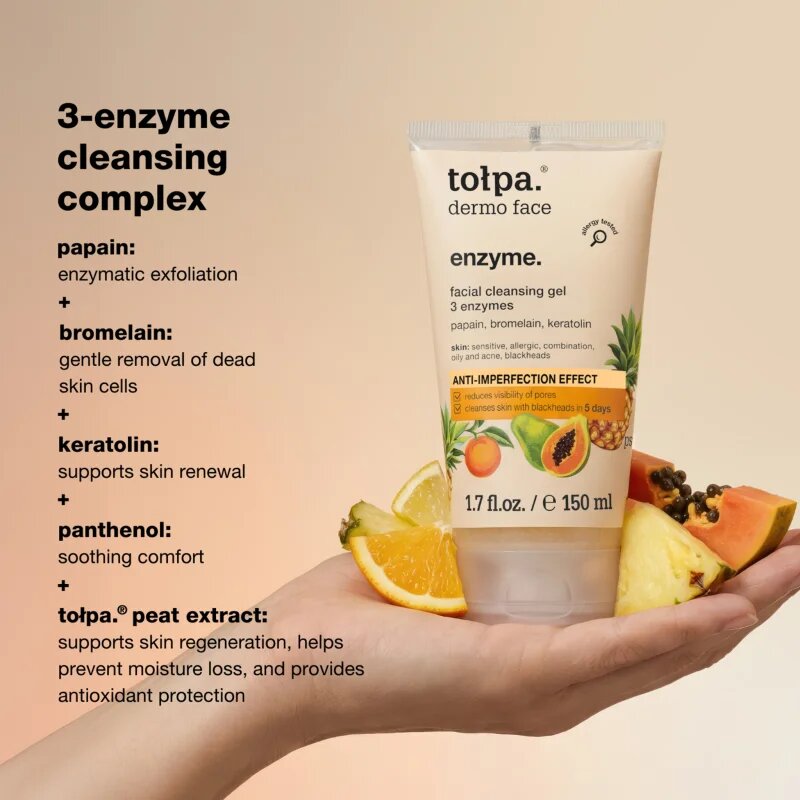 Tołpa Dermo Face Enzyme tisztító gél a mitesszerek ellen 150 ml