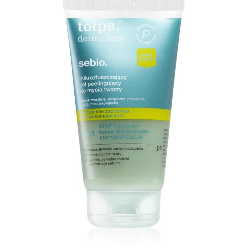 Tołpa Dermo Face Sebio tisztító peelinges gél az arcra 150 ml