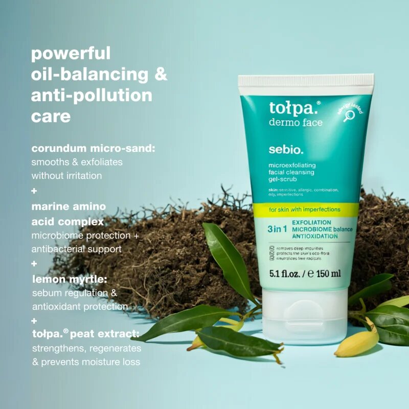 Tołpa Dermo Face Sebio tisztító peelinges gél az arcra 150 ml