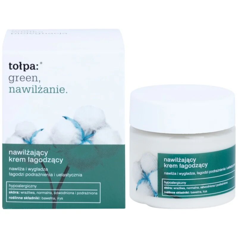 Tołpa Green Moisturizing nyugtató és hidratáló krém kisimító hatással 50 ml