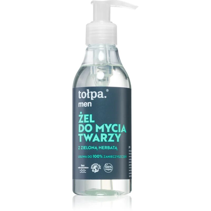 Tołpa Men tisztító gél az arcbőrre zöld teával uraknak 195 ml