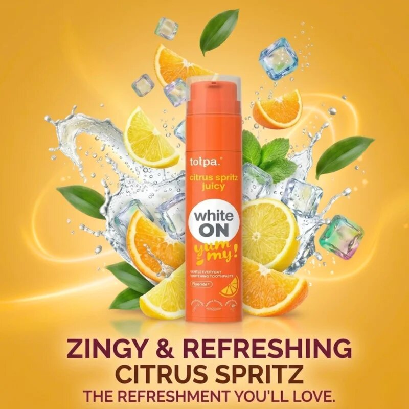 Tołpa On White Yummy fehérítő fogkrém íz Citrus Spritz 60 g