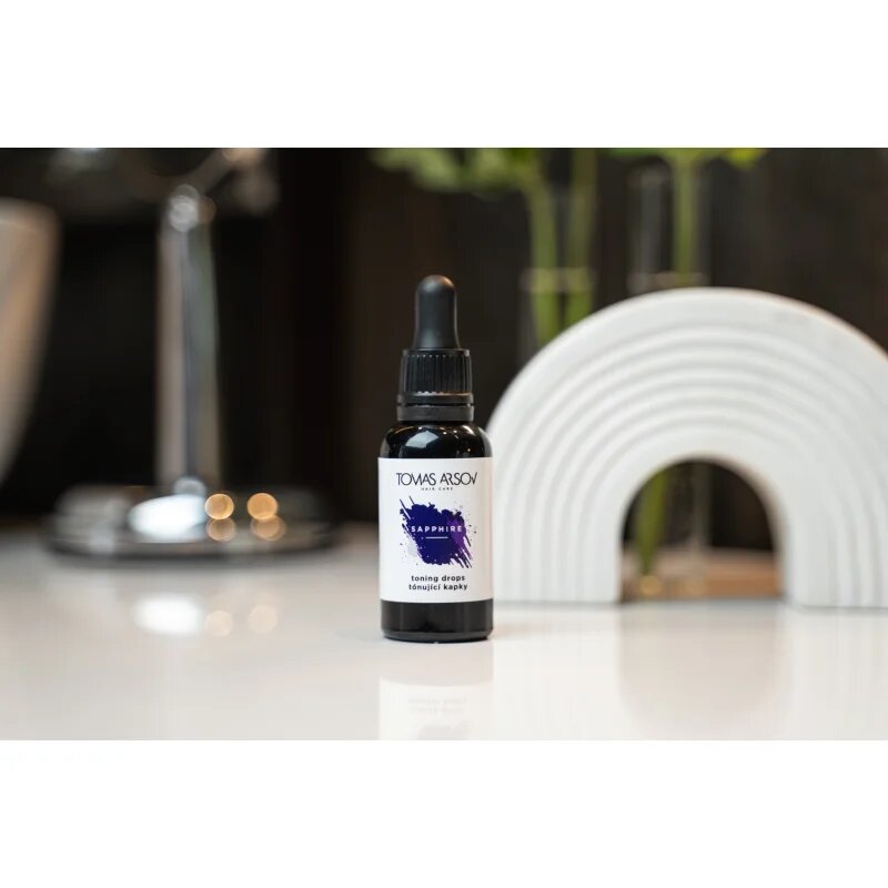 Tomas Arsov Sapphire Toning Drops hajápolás szőkített melírozott hideg szőke hajra 30 ml