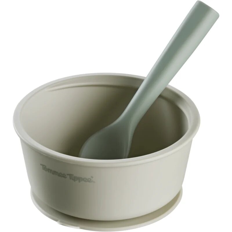 Tommee Tippee EasiStick™ Silicone Bowl & Spoon szilikon tálka tapadókoronggal 4m+ Green 1 db