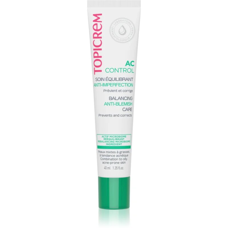 Topicrem AC Active Care aktív ápolás az aknéra hajlamos érzékeny bőrre 40 ml