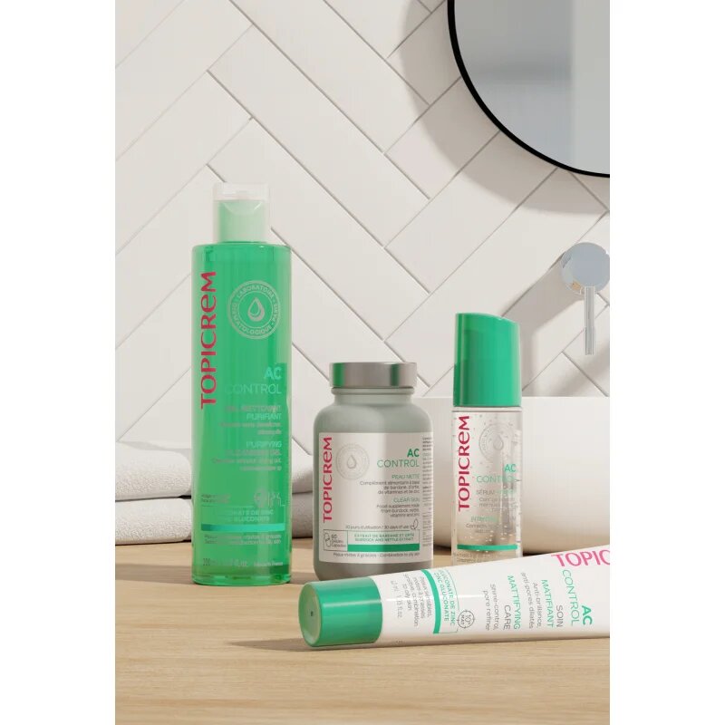 Topicrem AC Purifying Cleansing Gel mélyen tisztító gél zsíros és érzékeny bőrre 200 ml