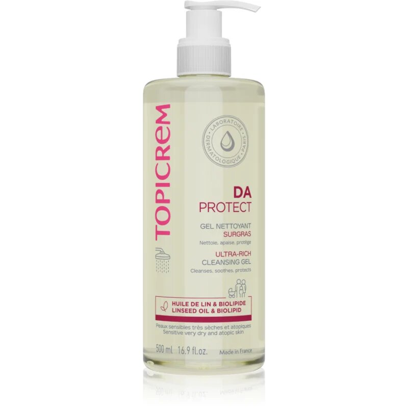 Topicrem AD Ultra-Rich Cleansing Gel tisztító gél nagyon száraz érzékeny és atópiás bőrre 500 ml