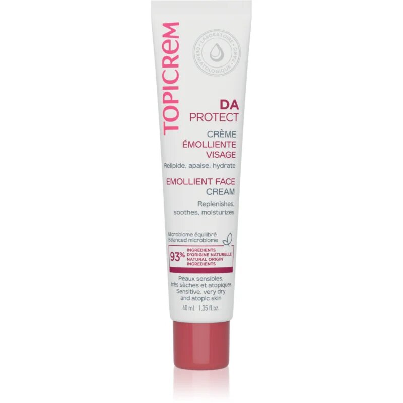 Topicrem DA Emollient Face Cream hidratáló krém száraz és atópiás bőrre 40 ml