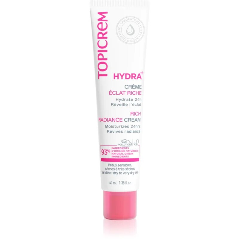 Topicrem Hydra+ Rich Radiance Cream intenzív hidratáló krém nappal 40 ml
