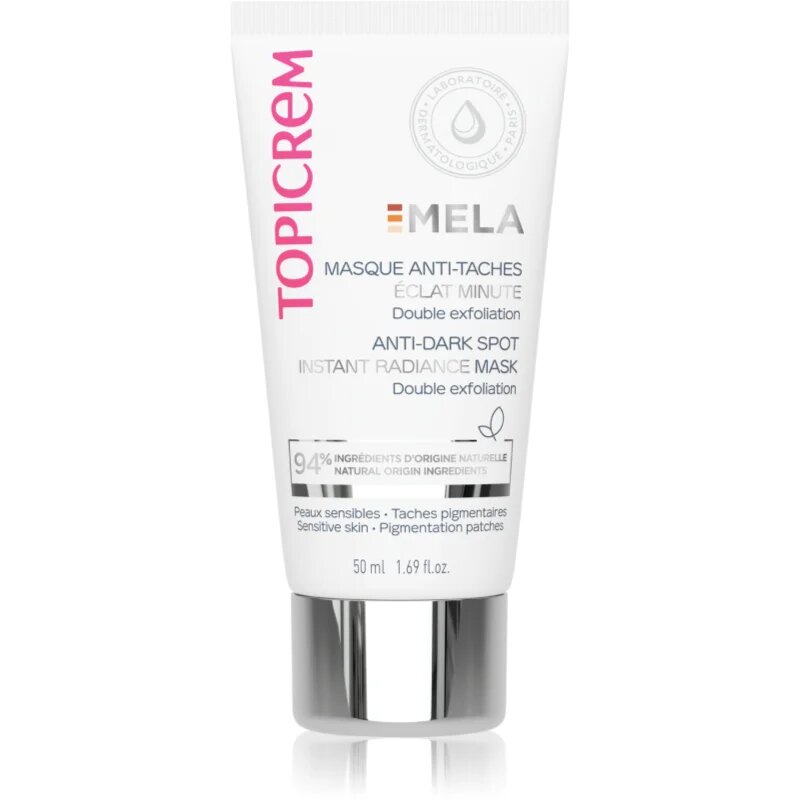 Topicrem MELA Anti-Dark Spot Instant Radiance Mask élénkítő maszk a pigment foltok ellen 50 ml