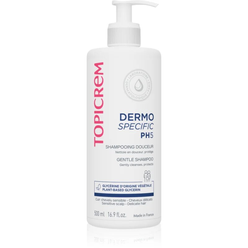 Topicrem PH5 Gentle Shampoo gyengéd sampon mindennapos használatra érzékeny fejbőrre 500 ml
