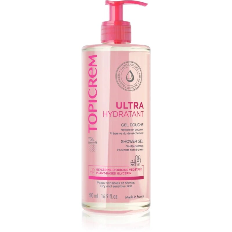 Topicrem UH BODY Gentle Cleansing Gel gyengéd tisztító gél arcra testre és hajra 500 ml