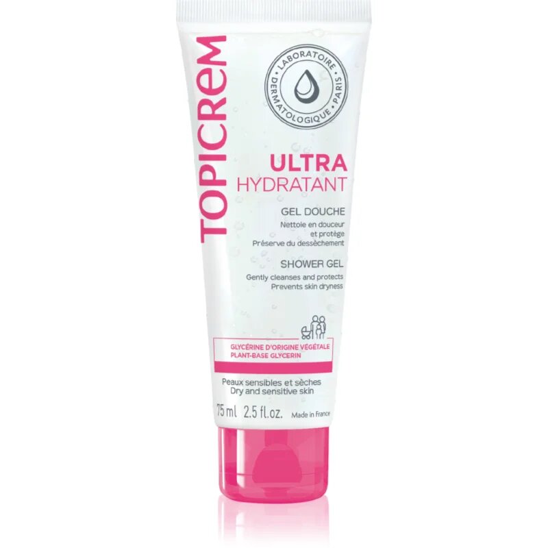 Topicrem UH BODY Gentle Cleansing Gel gyengéd tisztító gél arcra testre és hajra 75 ml