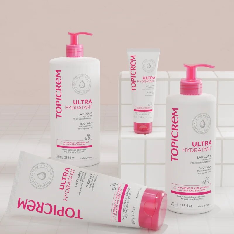 Topicrem UH BODY Ultra-Moisturizing Body Milk mélyhidratáló testápoló tej száraz és érzékeny bőrre 200 ml