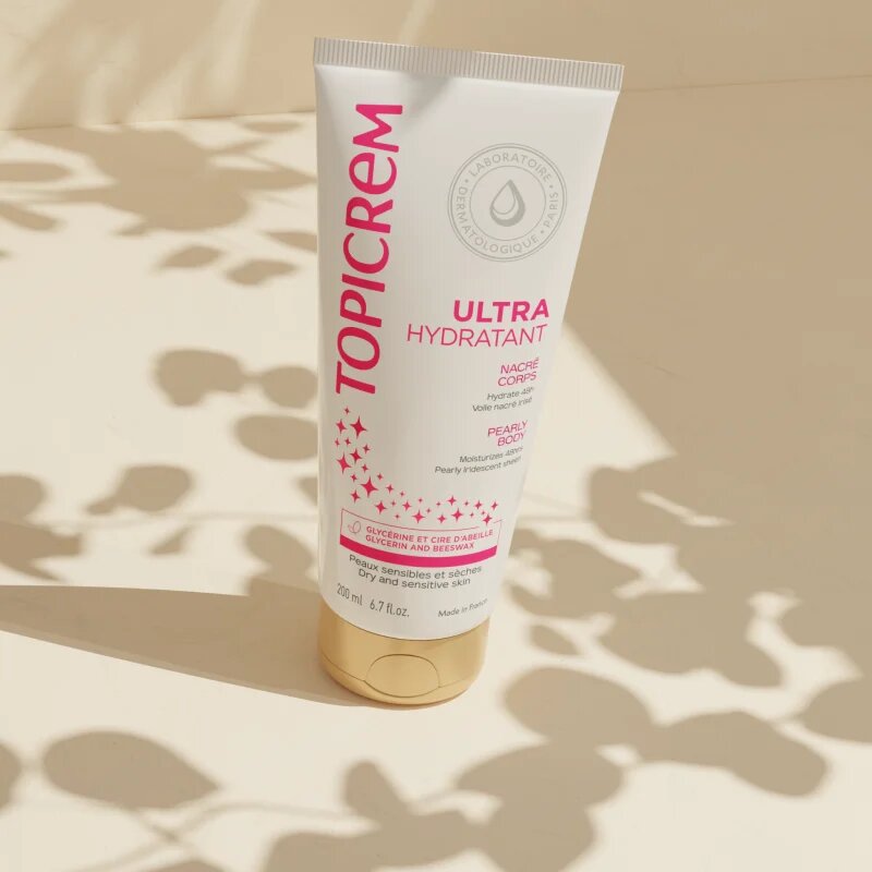 Topicrem UH BODY Ultra-Moisturizing Pearly Body test tej az érzékeny bőrre gyöngyházfényű 200 ml