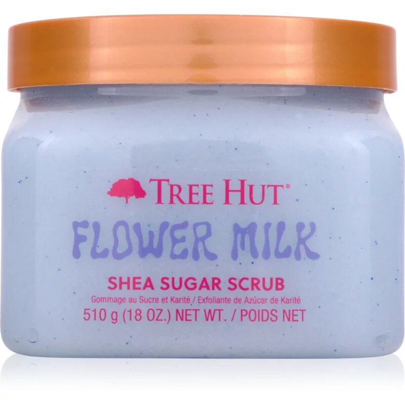 Tree Hut Shea Sugar Scrub Flower Milk cukros test peeling 510 g