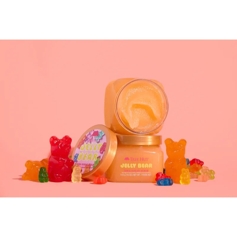 Tree Hut Shea Sugar Scrub Jelly Bear cukros test peeling 510 g