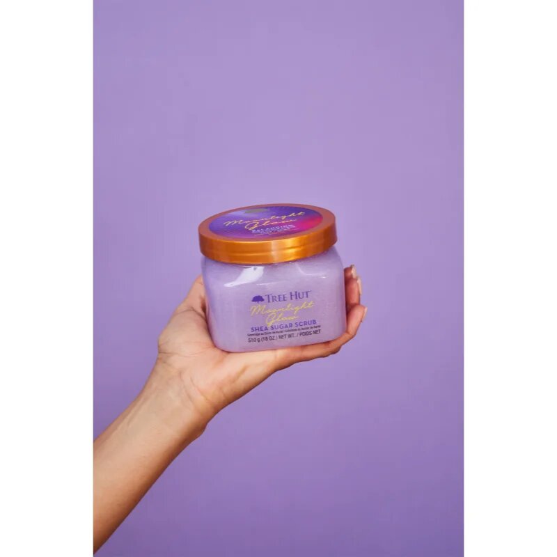 Tree Hut Shea Sugar Scrub Moonlight Glow cukros test peeling 510 g