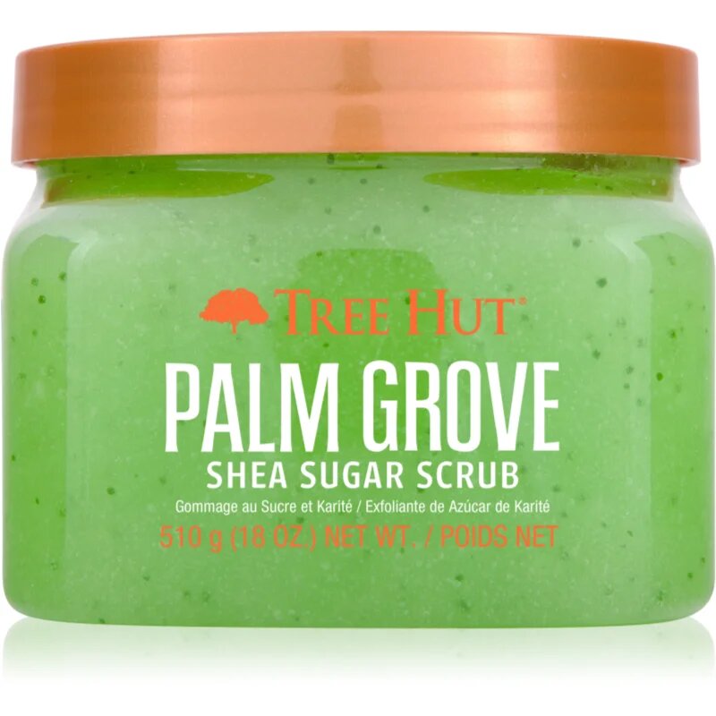 Tree Hut Shea Sugar Scrub Palm Grove cukros test peeling 510 g