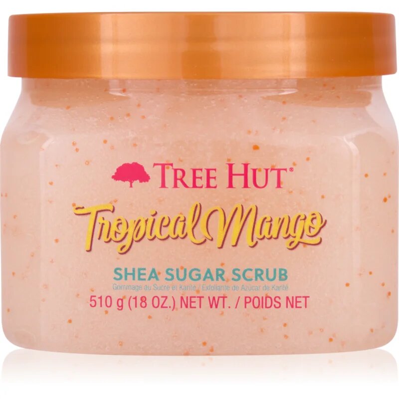 Tree Hut Shea Sugar Scrub Tropical Mango cukros peeling bambuszvajjal 510 g
