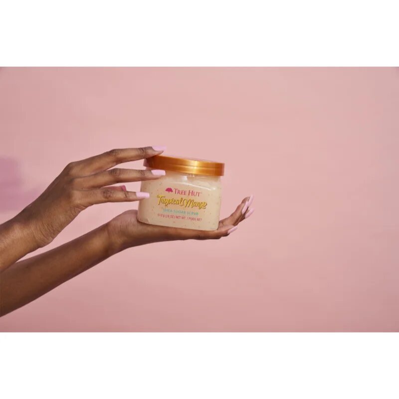 Tree Hut Shea Sugar Scrub Tropical Mango cukros peeling bambuszvajjal 510 g