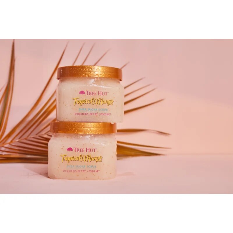 Tree Hut Shea Sugar Scrub Tropical Mango cukros peeling bambuszvajjal 510 g